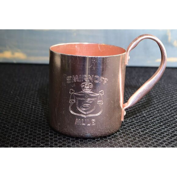 set of two Vintage 1970s Smirnoff Moscow Mule Copper Cup front logo - Picture 1 of 4